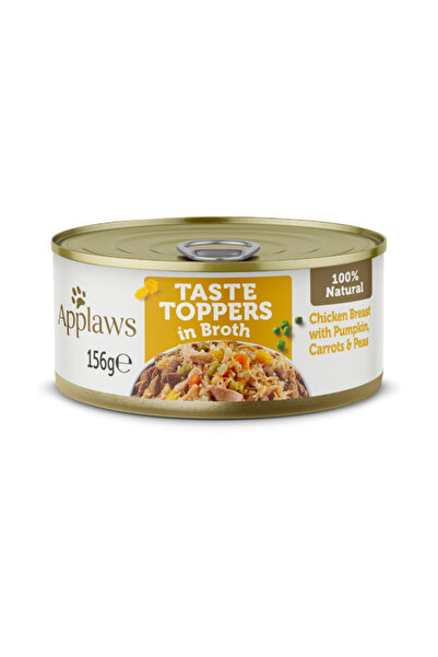 Applaws طعام الكلاب المعلب Taste Topper صدور الدجاج مع اليقطين والجزر والبازلاء في المرق - 156 جرام