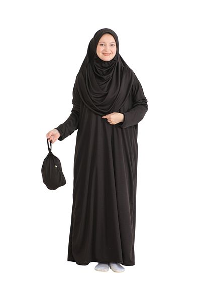 Modish Group Pouch Prayer Dress with Scarf and Tasbih Ready Hijab Clothing Turban Muslim Clothes Suit