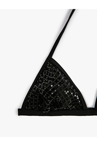 Koton Triangle Bikini Top Sequined