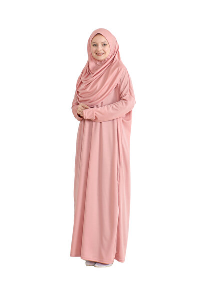 Modish Group Pouch Prayer Dress Scarf Ready-To-Wear Hijab Clothing Turban Muslim Garment Set - Powder