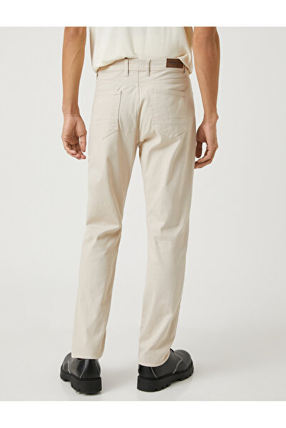Koton Basic Παντελόνι Gabardine Λεπτομερής τσέπη με λεπτή εφαρμογή