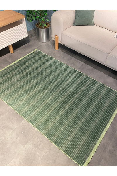 Luxess Cool 402 Yeşil Hav Toz Vermez Salon Halısı Kesme Halı Yolluk Kaymaz Taban Halı