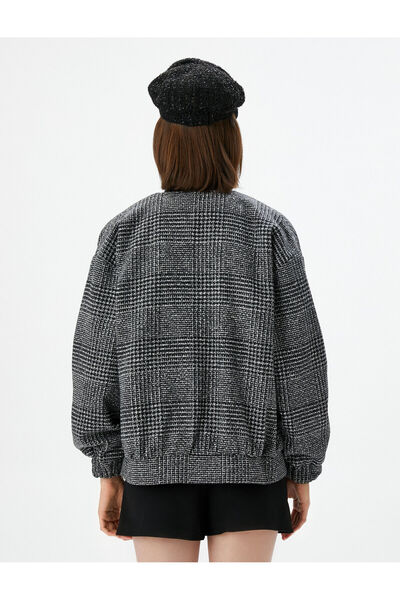 Koton Колеж бомбър яке от туид с текстура и копчета