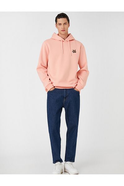 Koton Basic Hooded Sweatshirt Dog Embroidered Long Sleeve