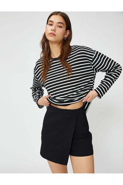 Koton Základní tričko s dlouhým rukávem Crew Neck