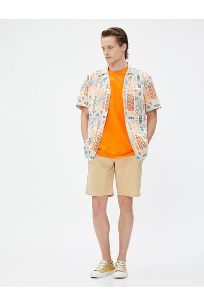 Koton Bermudashorts aus Leinenmischung mit Knöpfen und Taschendetail