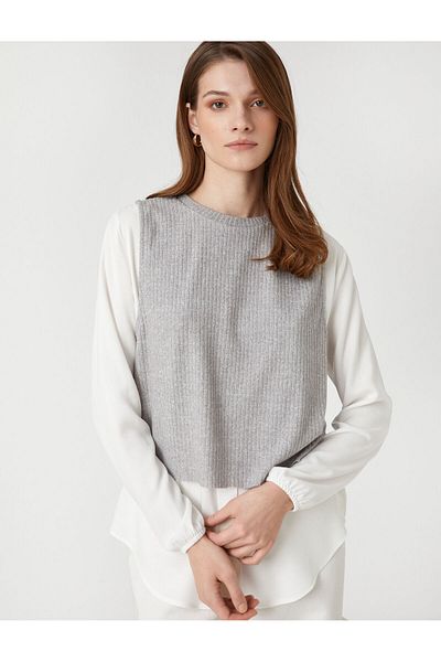 Koton Knitwear Sweater Detailed Shirt Long Sleeve