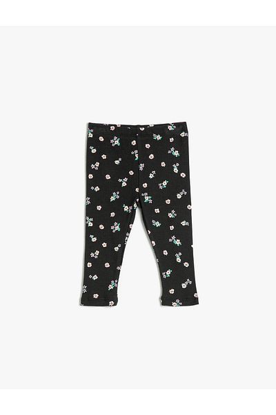 Koton Legginsy z kokardką w kwiaty, szczegółowa sztruksowa bawełna