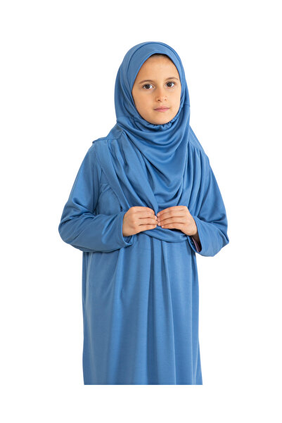 Modish Group Σετ παιδικών ενδυμάτων προσευχής δύο τεμαχίων με κασκόλ, ισλαμικό σετ ρούχων για κορίτσια - Indigo