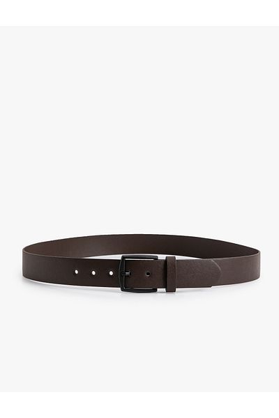 Koton Leather Look Belt with Metal Buckle