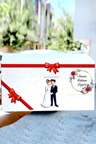 HEDİYE35 Mor Çiçekli 18 Adet 9x9 Gelin Çeyizi, Bohça Çeyiz Kolisi Etiketi, Çe...