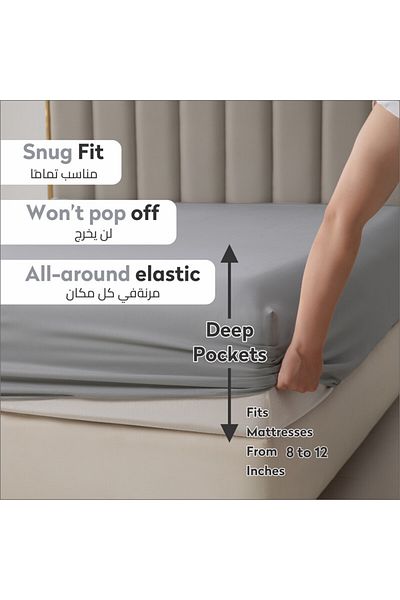 Donetella Fitted Sheet - Fits 120x200 Cm Single Size 2 Pcs - 30 Cm Deep Pocket