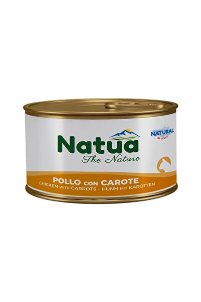 Natua طعام القطط المعلب بالدجاج الطبيعي والجزر في الجيلي - 85 جرام - عبوة من ...