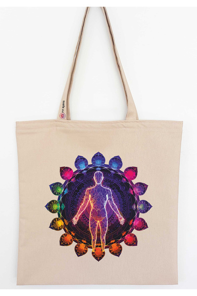 F17 Ajans Τσάντα από λινό ύφασμα Chakra με τύπωμα