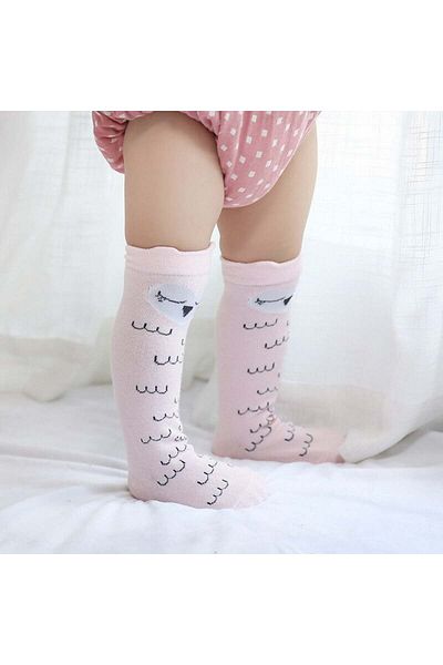 OEM Sosete lungi cu animalute Drool ( Culoare: roz cu pene)