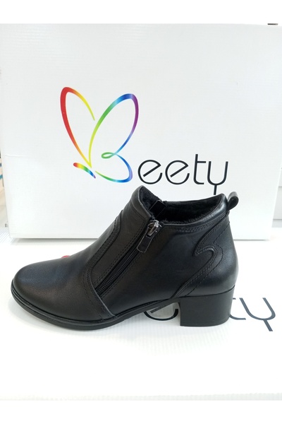 Beety 24bk102.333 siyah hakiki deri kışlık Ortapedik anne botu