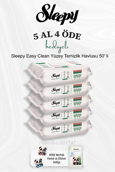 Sleepy Easy Clean Rosie Cotton Surface Cleaning Towel - 50Pcs, Buy 5 Get 4
