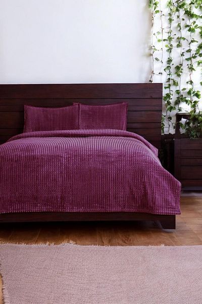 Özdilek Single Pyramid Blanket Plum - 150X220Cm