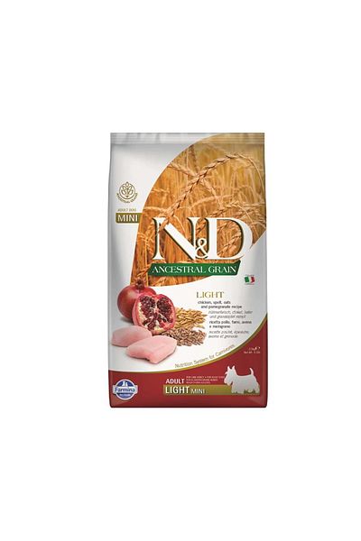 Farmina N&D Ancestral Grain Chicken and Pomegranate Light Mini Dry Dog Food - 2.5 kg