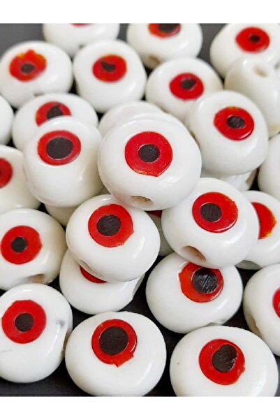 ella'nın çarşısı 10 bucăți, personalizate, alb-roșu, mărgele de sticlă Danagö...