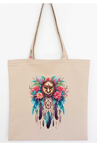 F17 Ajans Düş Dreamcatcher με τύπωμα Λινό υφασμάτινο τσαντάκι