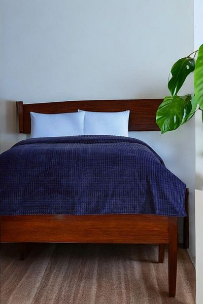 Özdilek Navy Blue Single Pyramid Blanket - 150X220Cm