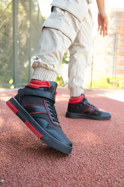 Riccon Μαύρα Κόκκινα Ανδρικά Sneaker Boots 00122935