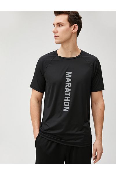 Koton Sports T-Shirt Slogan Printed Crew Neck Raglan Sleeve