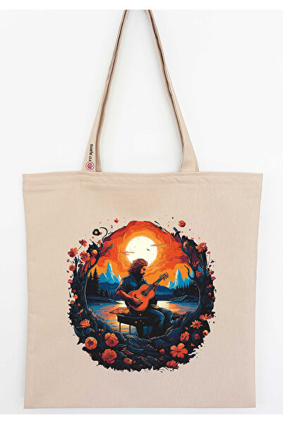 F17 Ajans με τύπωμα Λινό υφασμάτινο τσαντάκι