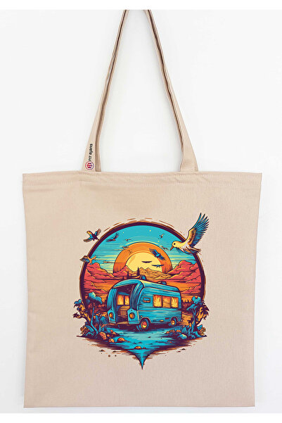 F17 Ajans με τύπωμα Λινό υφασμάτινο τσαντάκι