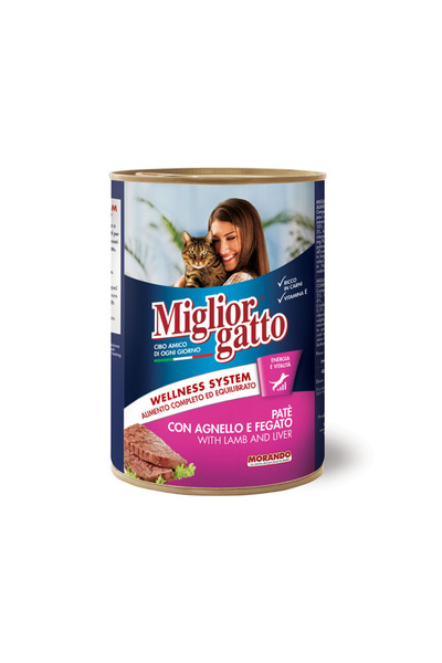 Miglior Gatto Pate with Lamb and Liver Canned Cat Food - 400 g