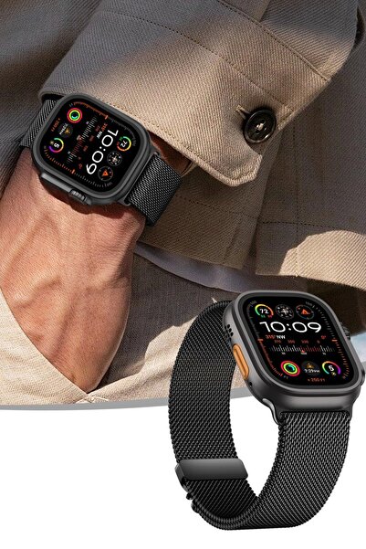 Redclick Apple Watch 10 11 46mm KRD-121 Metal İnce Slim Tasarım Luxury Hasır ...