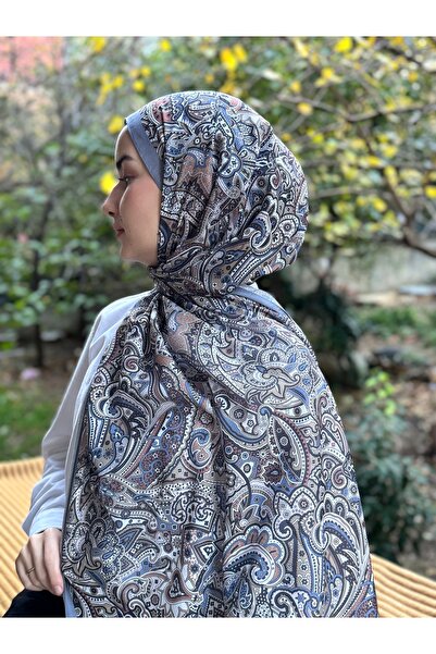 shalby Καπνιστό πολύχρωμο μαλακό βαμβακερό σάλι με μοτίβο Gerbera