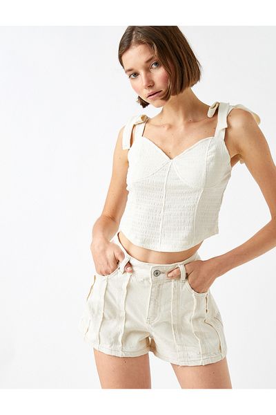 Koton Crop Top mit Trägern und herzförmigem Ausschnitt
