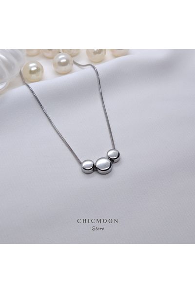 CHICMOON STORE Silver Color Three Point Model Steel Necklace