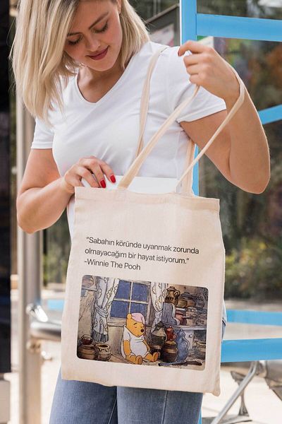 HRS Geantă din pânză brută - imprimată