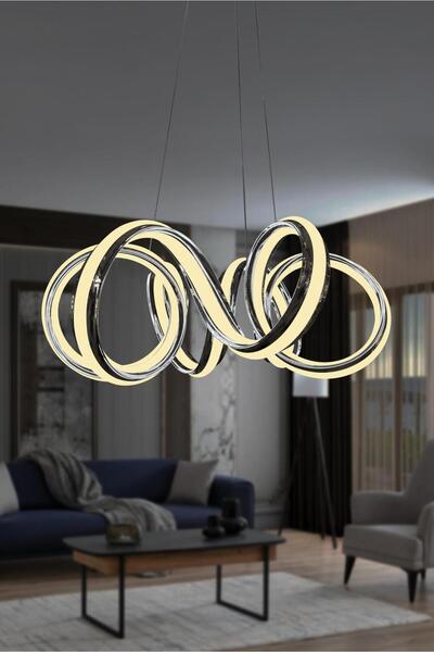 RSCOLLECTIONS Burgu Çift Yönlü Kıvrım Salon Avizesi,Oturma Odası,Mutfak Avizesi Ledli Avize