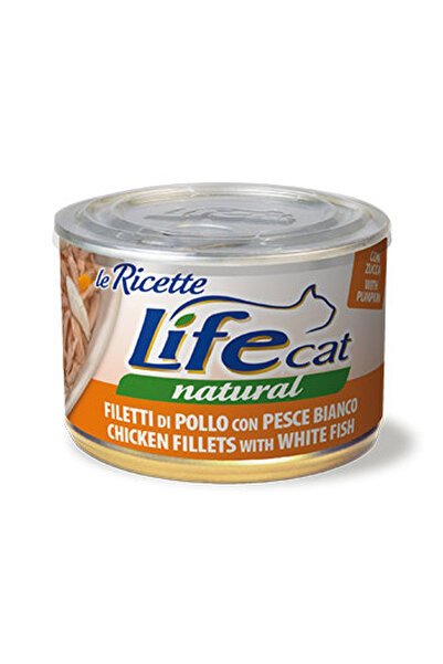 Life Cat طعام القطط المعلب بالدجاج والسمك - 150 جم - عبوة من 8 قطع