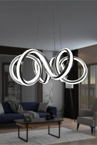 RSCOLLECTIONS Burgu Çift Yönlü Kıvrım Salon Avizesi,Oturma Odası,Mutfak Avizesi Ledli Avize