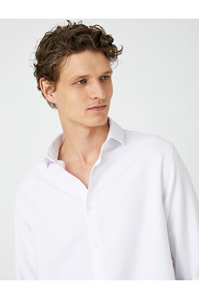 Koton Cămașă de bază Guler clasic Mânecă lungă cu nasturi fără călcat