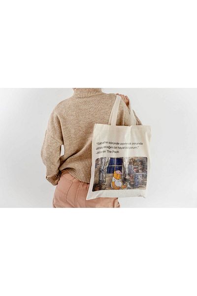 HRS Geantă din pânză brută - imprimată