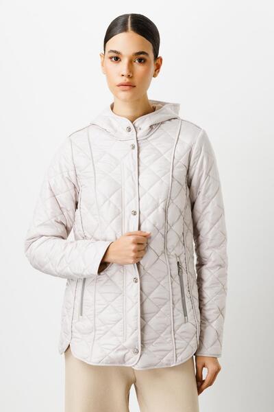 Ekol Kapitone Kapüşonlu Kaban Taş