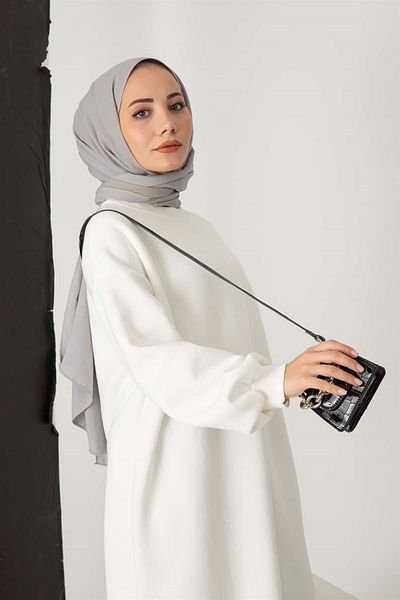 PLA STORE Rochie albă lungă de transpirație