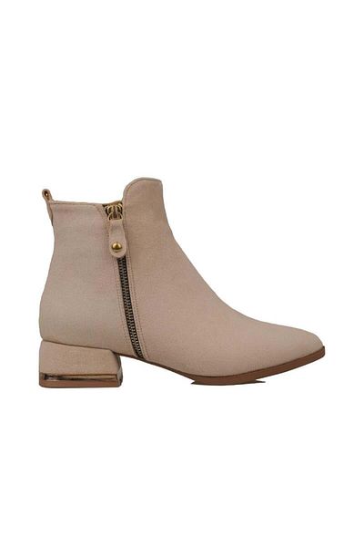 Trend Adımlar Κρέμα Laura Γυναικείες Μπότες Suede