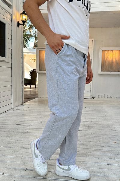 KRAVEN Γκρι Oversize Loose Leg 2 Thread Μακρύ Φούτερ μεσαίου πάχους