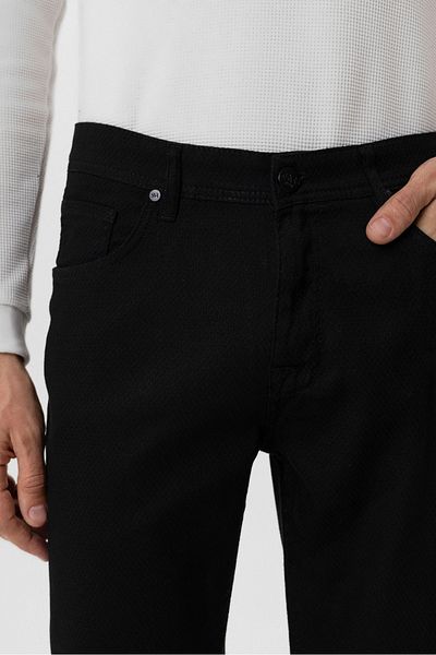 SÜVARİ Men's Regular Fit 5 Pocket Dobby Canvas Pants Pn 2020500616   Black