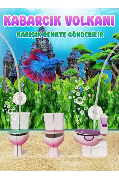 Akvaryum Beta Balık için Kabarcık Volkanı Akvaryum Fanus Habitat Teraryum içi...