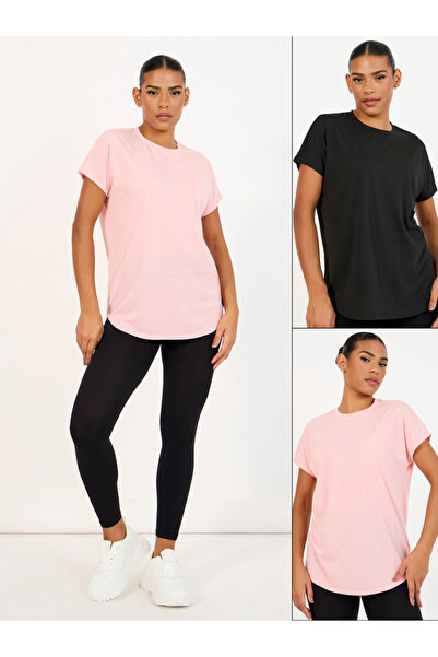 Styli عبوة من قطعتين - بلوزة بحاشية منحنية صلبة