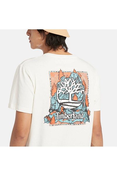 Timberland Πίσω γραφικό ανδρικό μπλουζάκι με στρογγυλή λαιμόκοψη