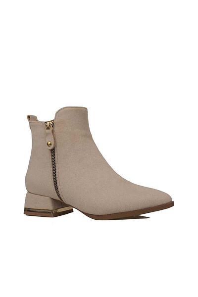 Trend Adımlar Κρέμα Laura Γυναικείες Μπότες Suede